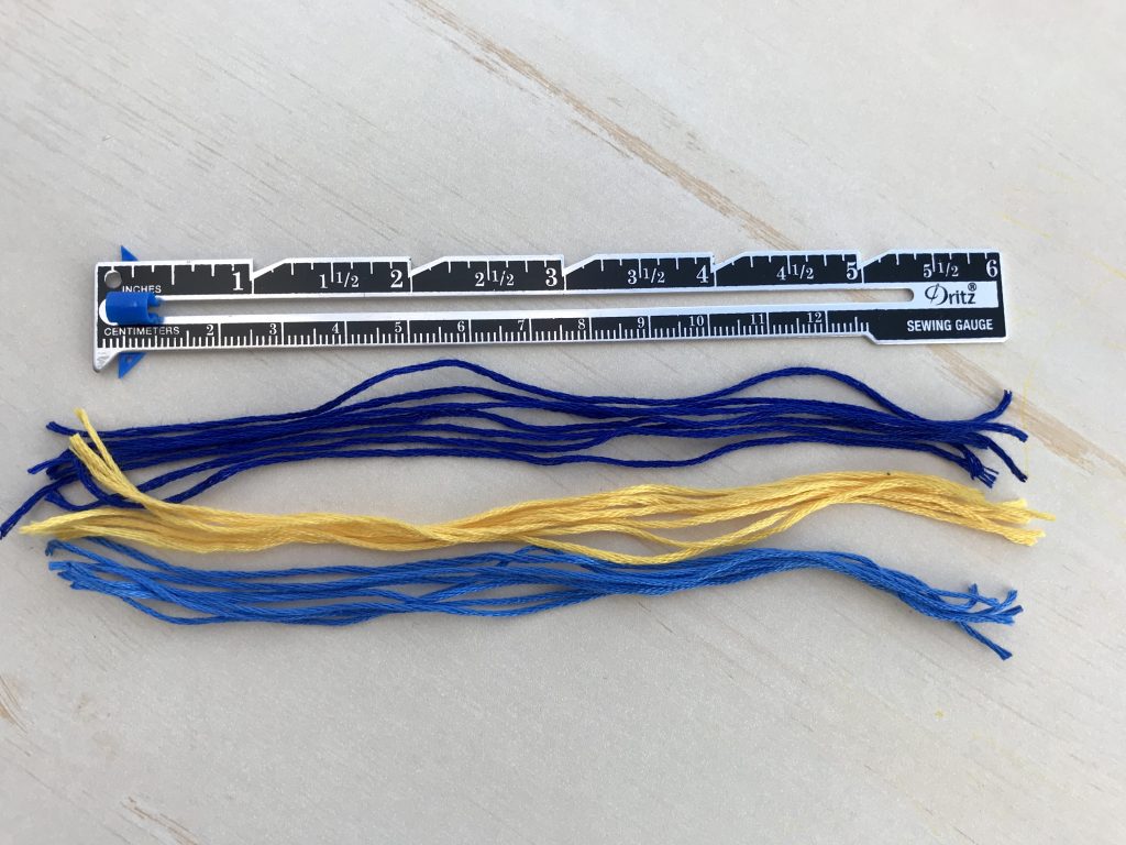 Keychain Tassel: 7 strands of each color of embroidery floss - 6" long each