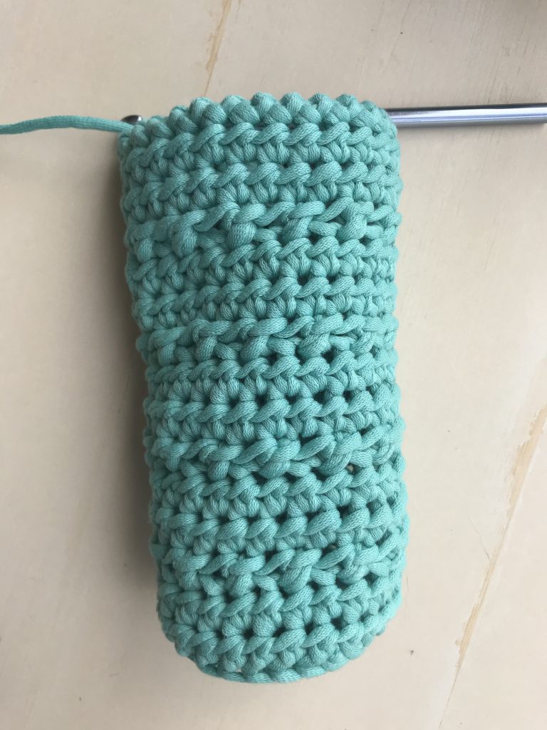 Crochet Bottle Cozy: almost finished